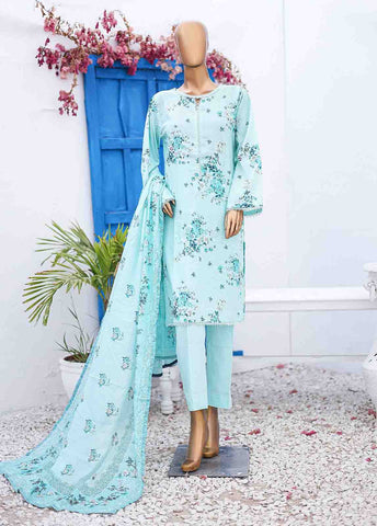 Bin Saeed Fabric - SM-0573 B-PR- 3 Piece Printed Stitched Suit