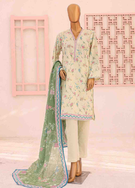 SM-0577 A-PR- 3 Piece Printed Stitched Suit