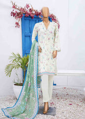 SM-0577 B-PR- 3 Piece Printed Stitched Suit