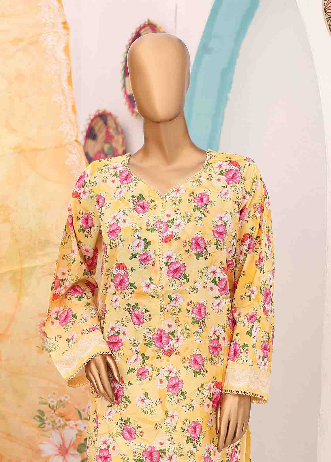 Bin Saeed Fabric - SM-0579 A-PR- 3 Piece Printed Stitched Suit