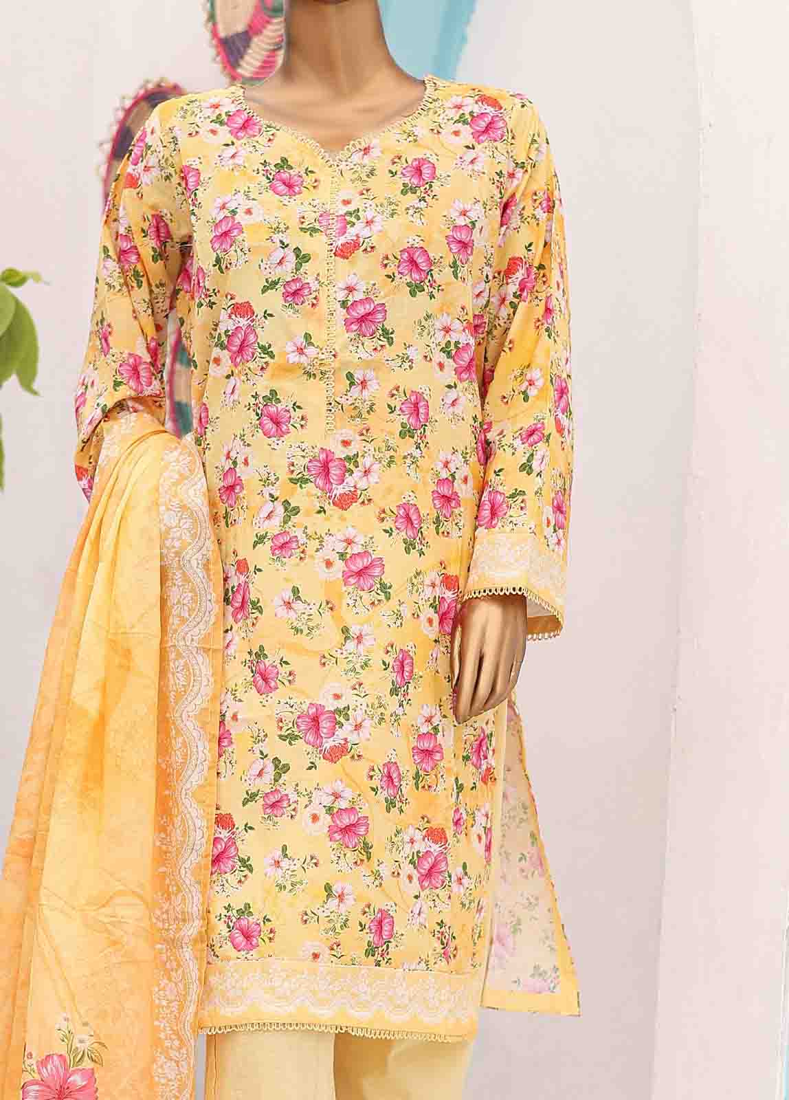 Bin Saeed Fabric - SM-0579 A-PR- 3 Piece Printed Stitched Suit