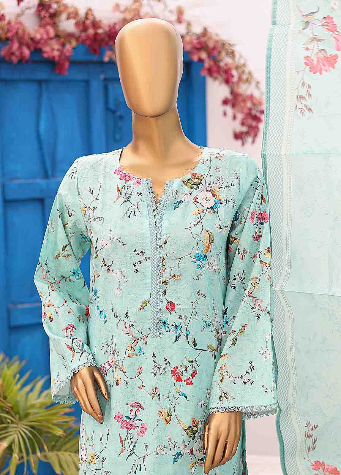 SM-0580 A-PR- 3 Piece Printed Stitched Suit