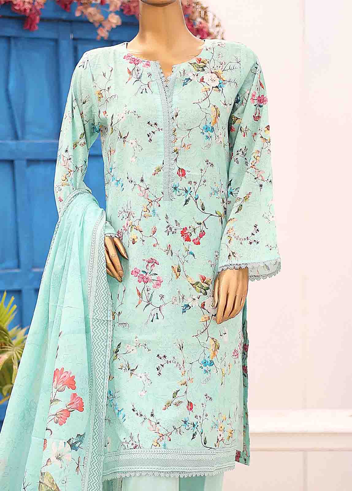 Bin Saeed Fabric - SM-0580 A-PR- 3 Piece Printed Stitched Suit