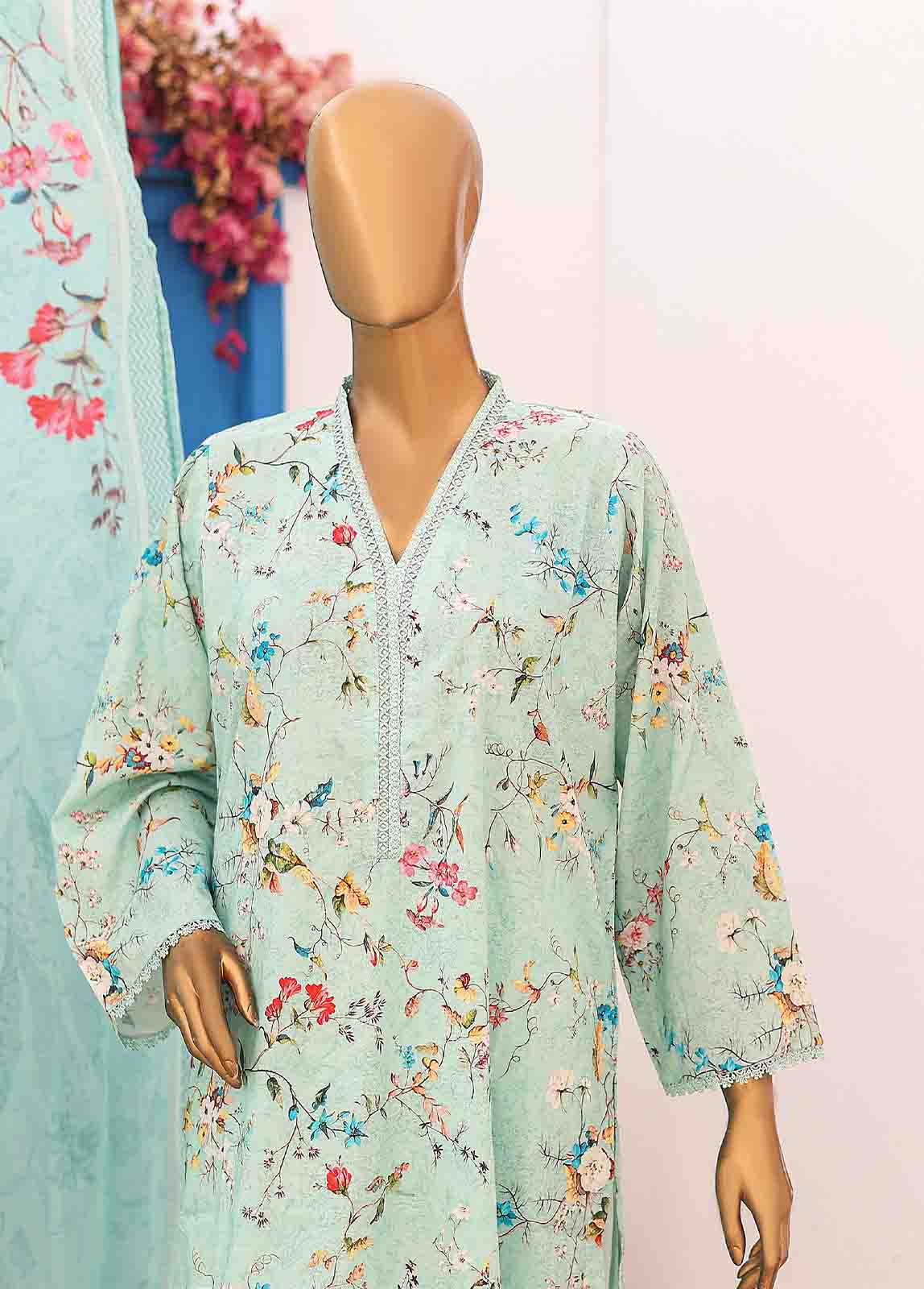 Bin Saeed Fabric - SM-0580 B-PR- 3 Piece Printed Stitched Suit