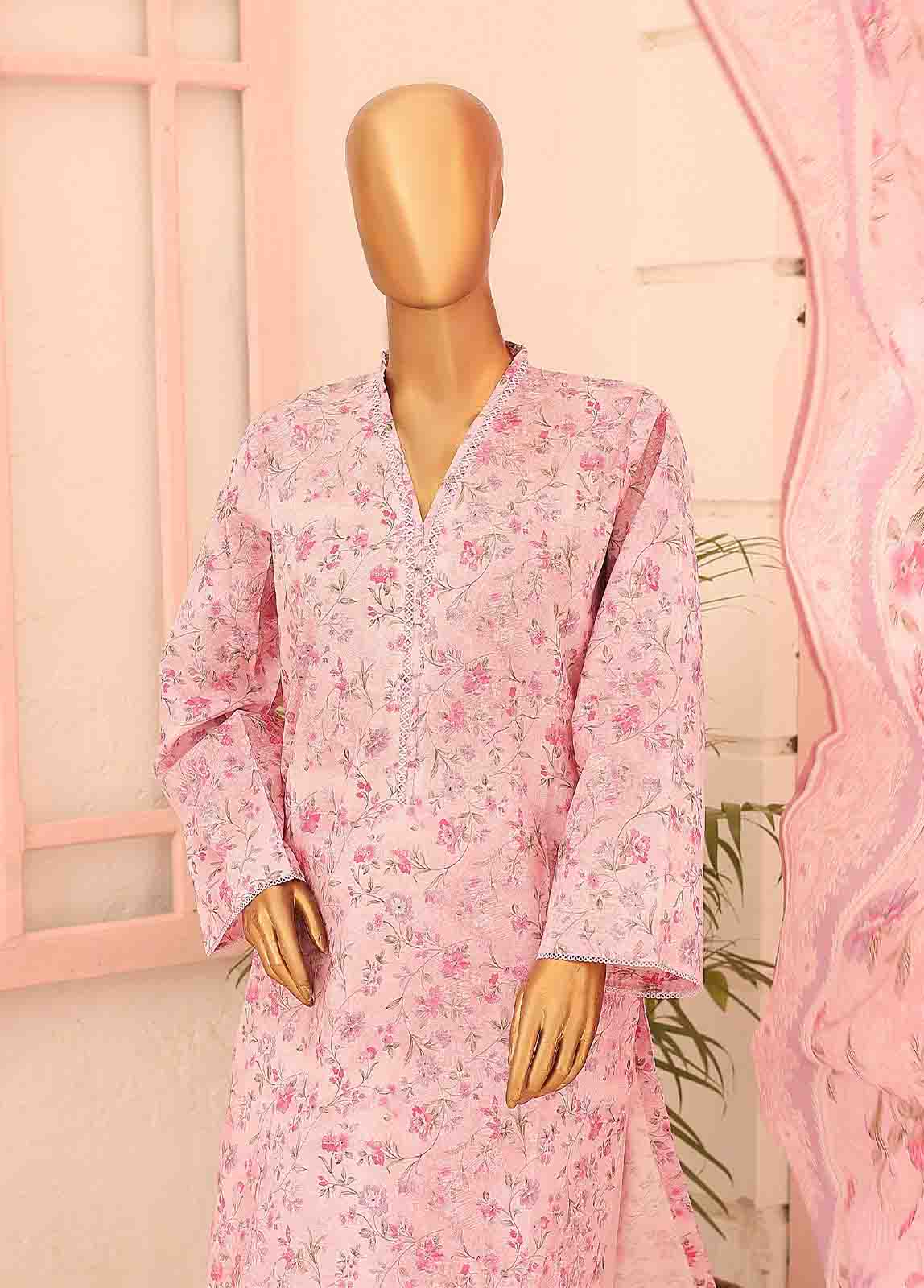 SM-0582 B-PR- 3 Piece Printed Stitched Suit