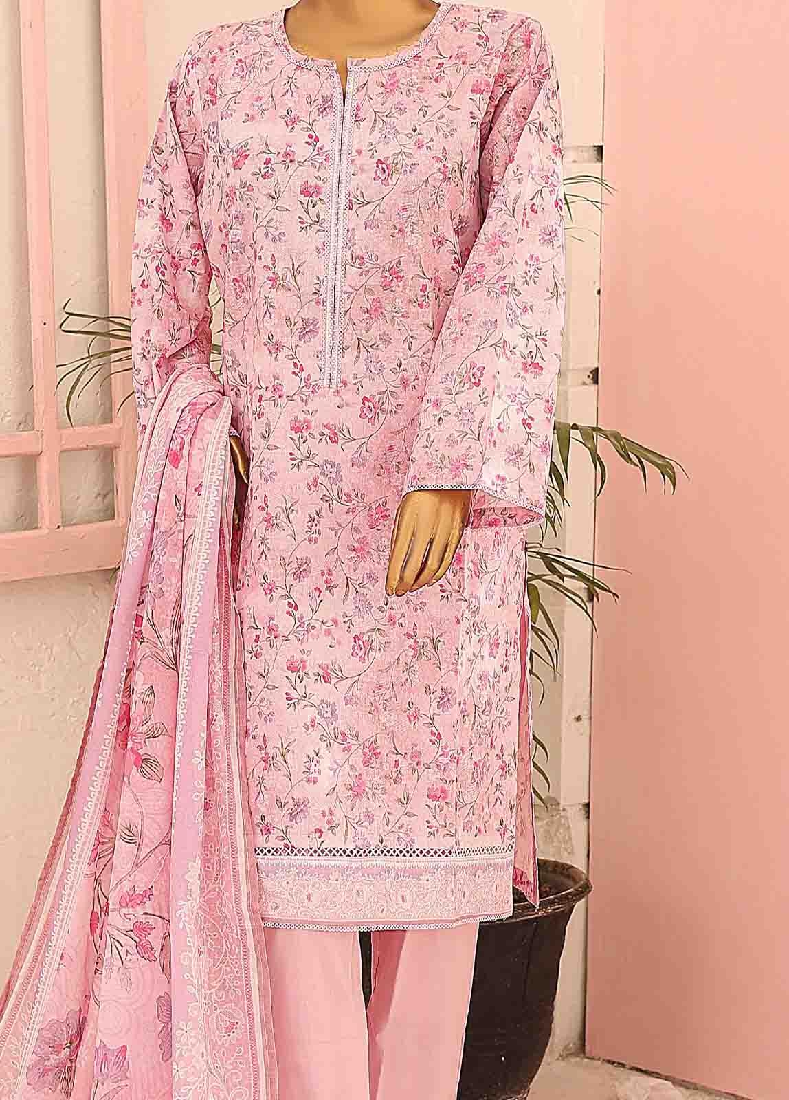 Bin Saeed Fabric - SM-0582 A-PR- 3 Piece Printed Stitched Suit