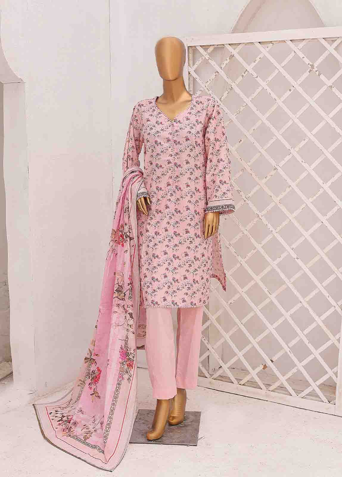 Bin Saeed Fabric - SM-0583 A-PR- 3 Piece Printed Stitched Suit