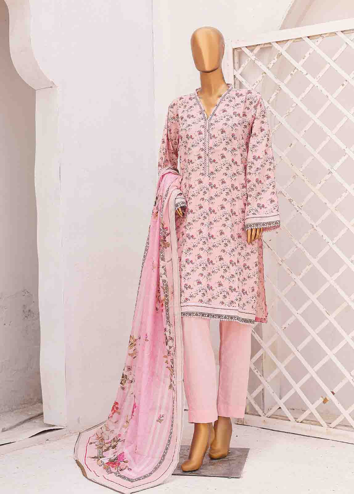Bin Saeed Fabric - SM-0583 B-PR- 3 Piece Printed Stitched Suit