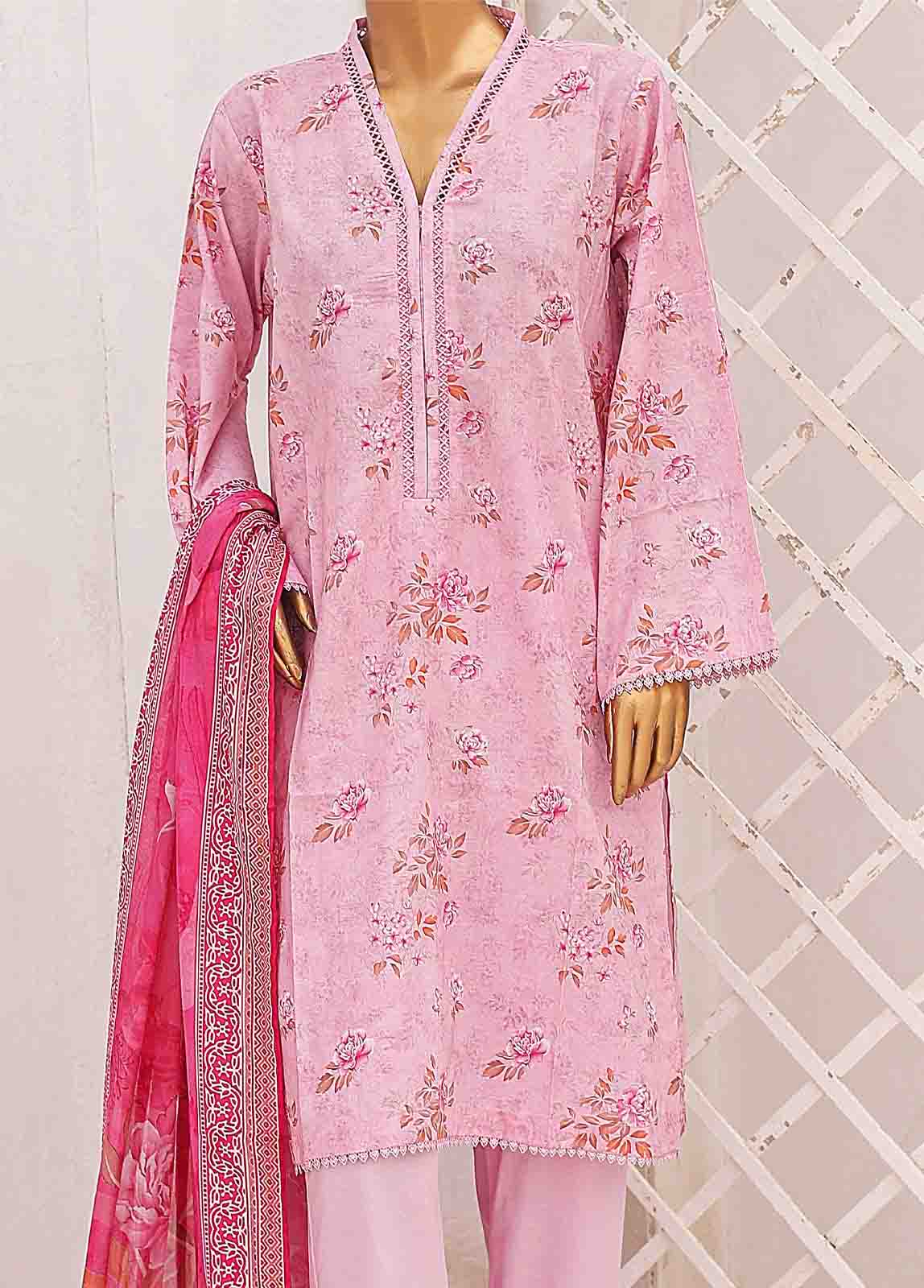 Bin Saeed Fabric - SM-0584-A-PR- 3 Piece Printed Stitched Suit