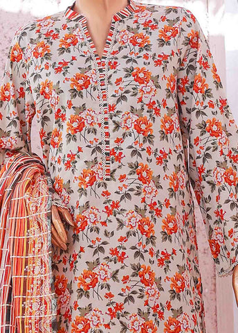 Bin Saeed Fabric - SM-058 R- 3 Piece Printed Stitched Suit