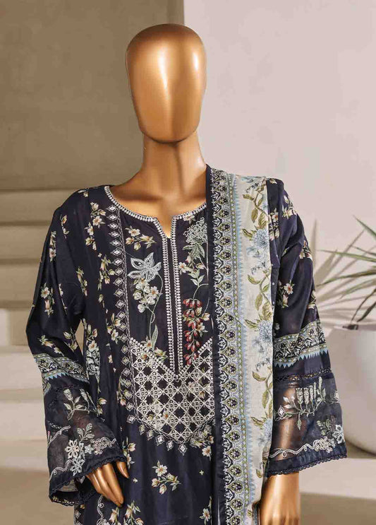 SM-059-EMB- 3 Piece Embroidered Stitched Suit