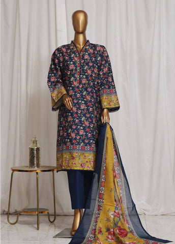 Bin Saeed Fabric - SM-06- 3 Piece Printed Stitched Suit