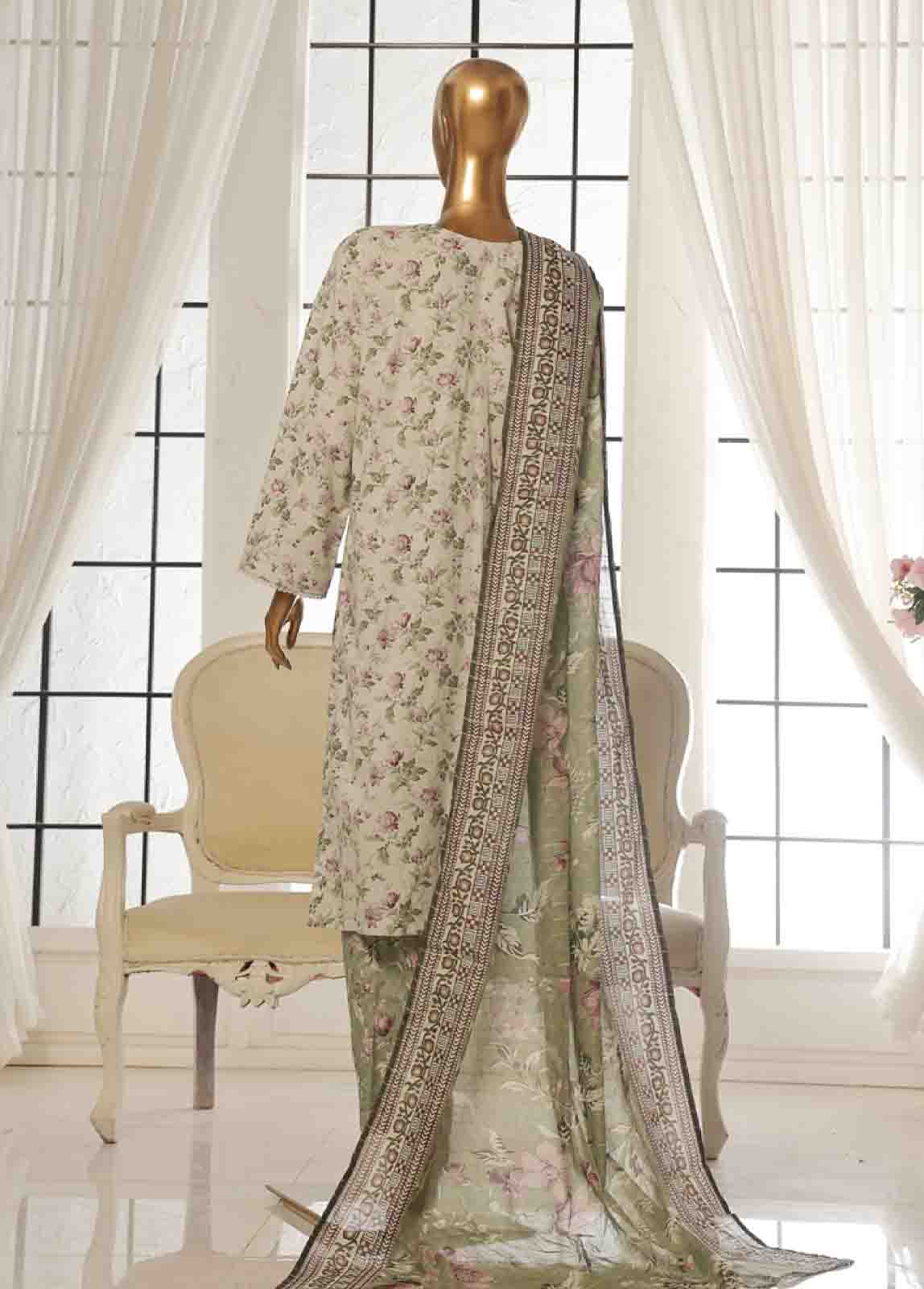 Bin Saeed Fabric - SM-061- 3 Piece Printed Stitched Suit