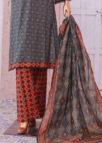 Bin Saeed Fabric - SM-063 R- 3 Piece Printed Stitched Suit