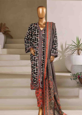 Bin Saeed Fabric - SM-064-EMB- 3 Piece Embroidered Stitched Suit