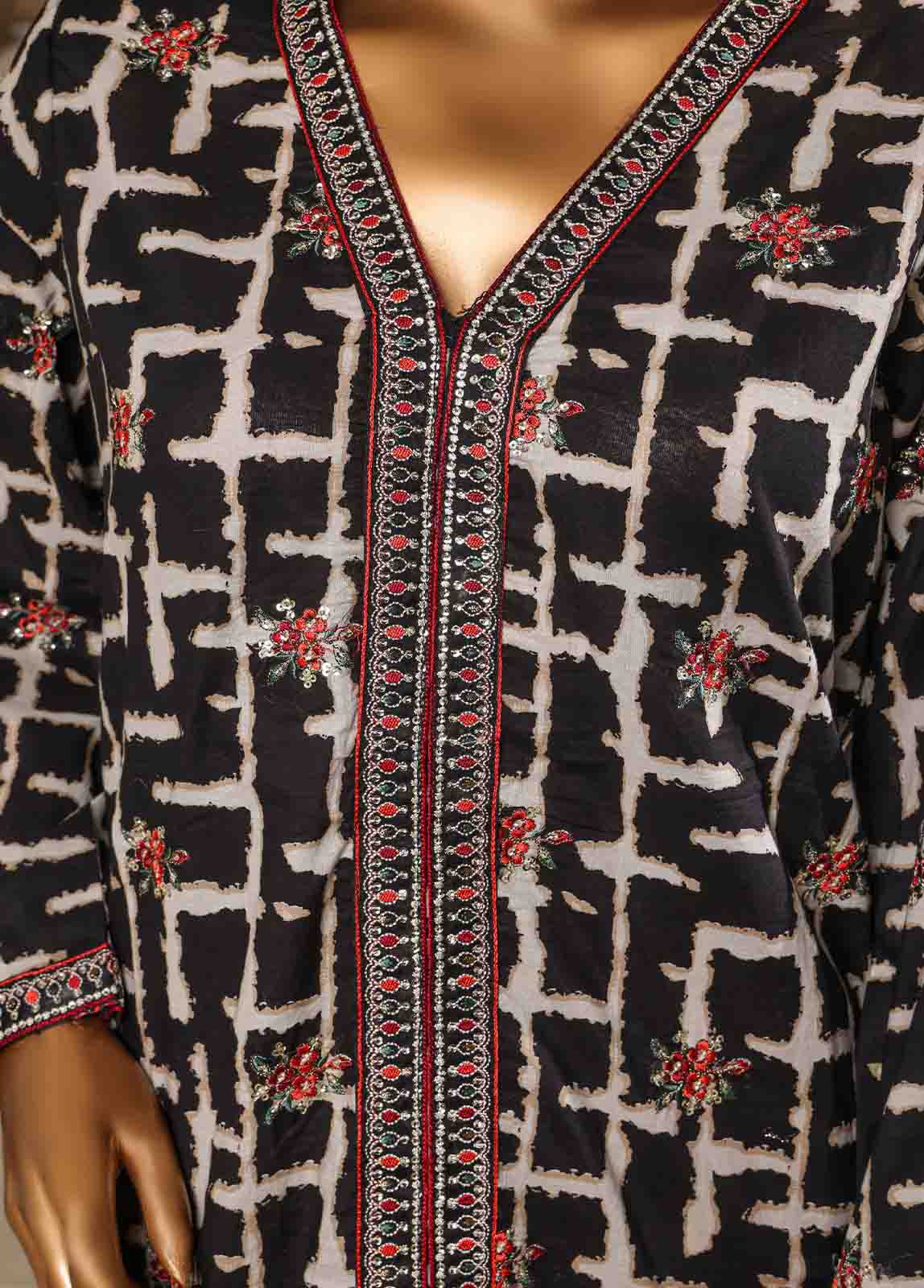 Bin Saeed Fabric - SM-064-EMB- 3 Piece Embroidered Stitched Suit