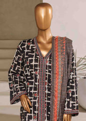 SM-064-EMB- 3 Piece Embroidered Stitched Suit