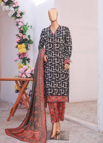 Bin Saeed Fabric - SM-064- 3 Piece Printed Stitched Suit