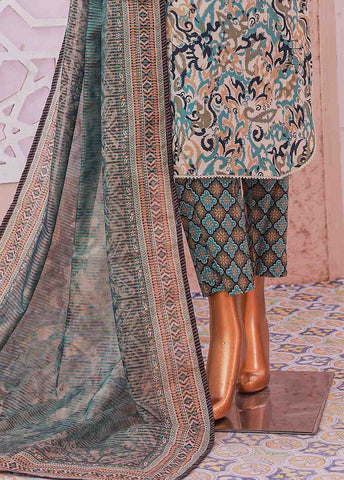 Bin Saeed Fabric - SM-066 R- 3 Piece Printed Stitched Suit