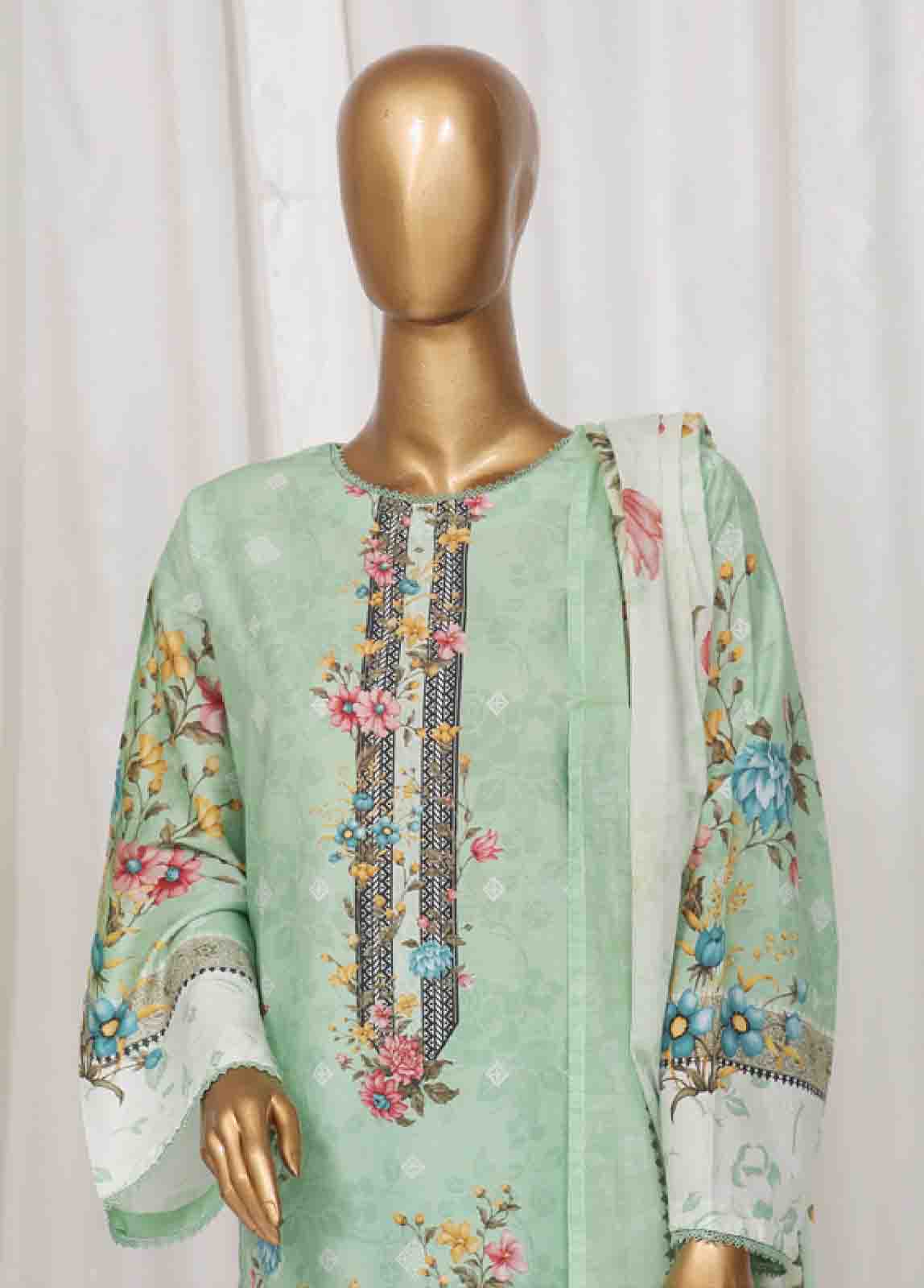 Bin Saeed Fabric - SM-07- 3 Piece Printed Stitched Suit