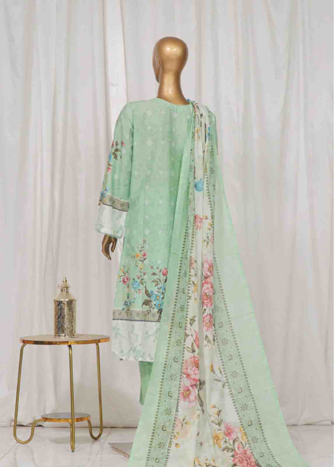 Bin Saeed Fabric - SM-07- 3 Piece Printed Stitched Suit