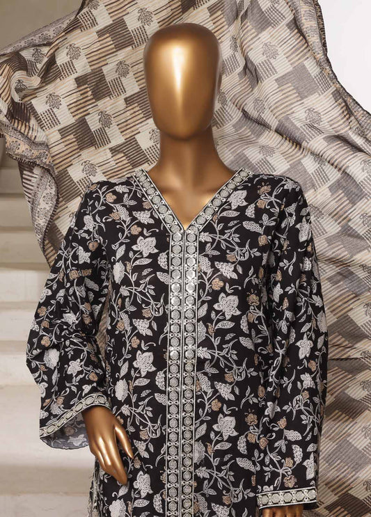 SM-072-EMBC-3 Piece Chikankari Stitched Suit