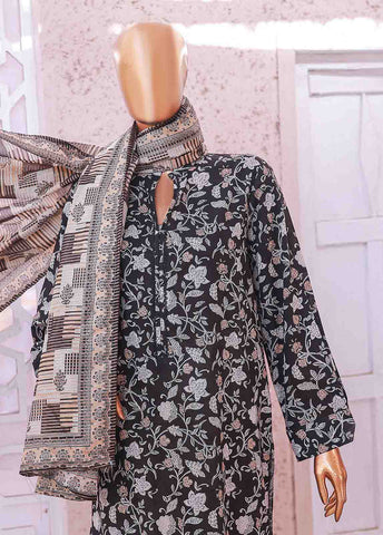 Bin Saeed Fabric - SM-072 R- 3 Piece Printed Stitched Suit