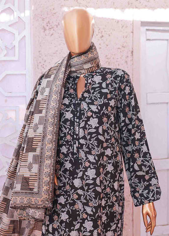 Bin Saeed Fabric - SM-072 R- 3 Piece Printed Stitched Suit