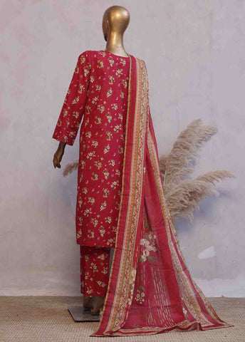 Bin Saeed Fabric - SM-074- 3 Piece Printed Stitched Suit