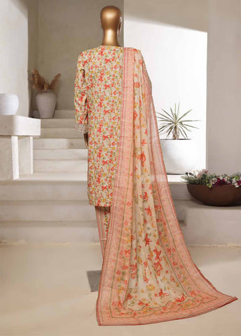 Bin Saeed Fabric - SM-076-EMBC-3 Piece Chikankari Stitched Suit