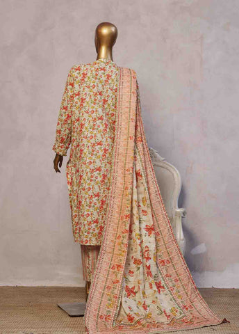 Bin Saeed Fabric - SM-076- 3 Piece Printed Stitched Suit