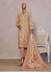 SM-076- 3 Piece Printed Stitched Suit