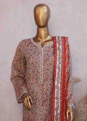 SM-078- 3 Piece Printed Stitched Suit