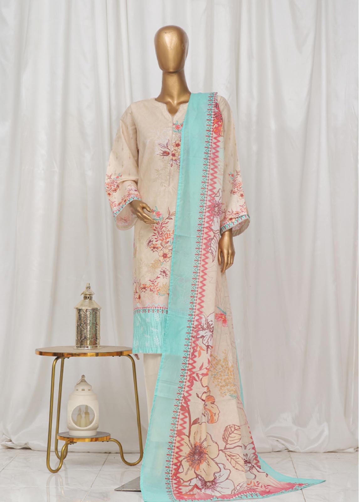 Bin Saeed Fabric - SM-08- 3 Piece Printed Stitched Suit