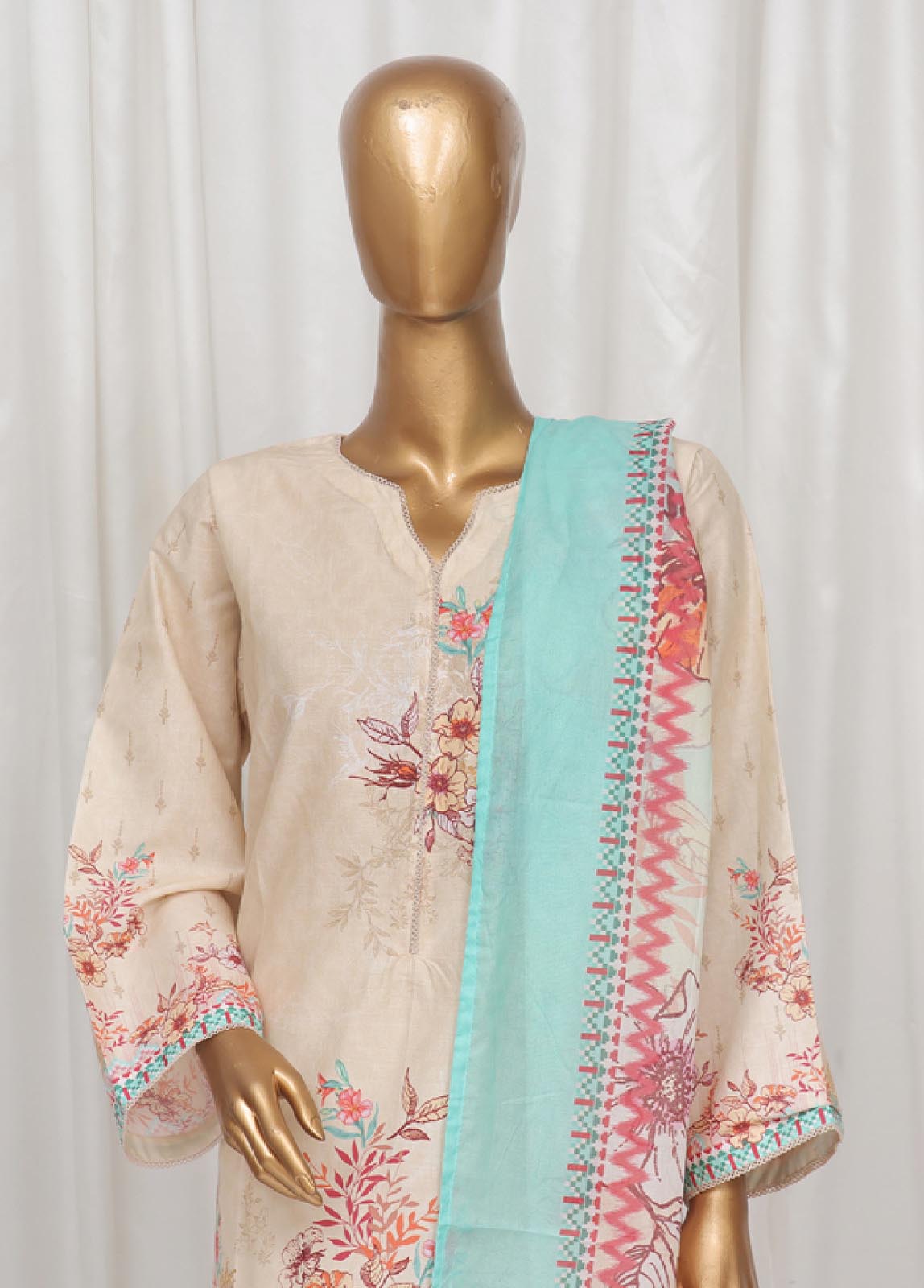 Bin Saeed Fabric - SM-08- 3 Piece Printed Stitched Suit