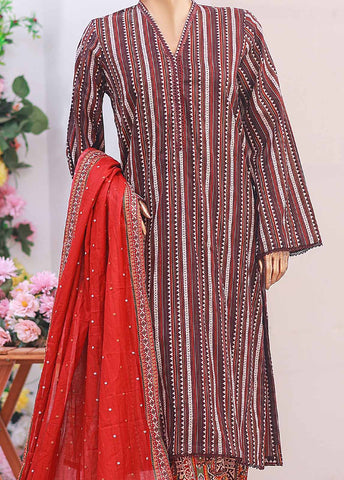 Bin Saeed Fabric - SM-082- 3 Piece Printed Stitched Suit