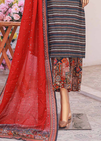 Bin Saeed Fabric - SM-083- 3 Piece Printed Stitched Suit