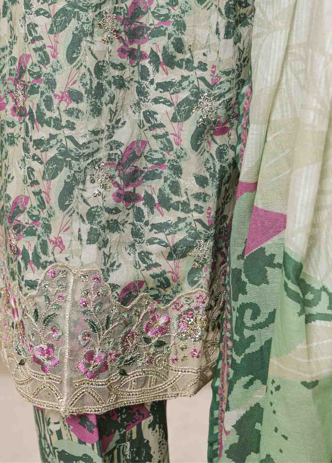 Bin Saeed Fabric - SM-085-EMB- 3 Piece Embroidered Stitched Suit