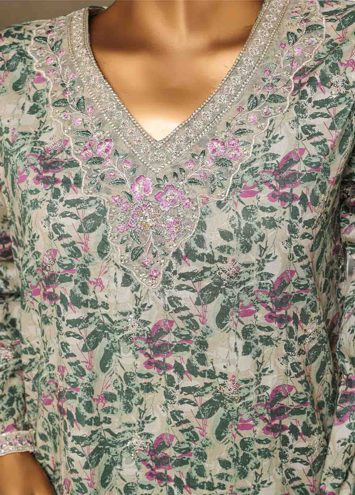 SM-085-EMB- 3 Piece Embroidered Stitched Suit