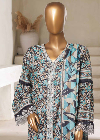 Bin Saeed Fabric - SM-087-EMBC-3 Piece Chikankari Stitched Suit