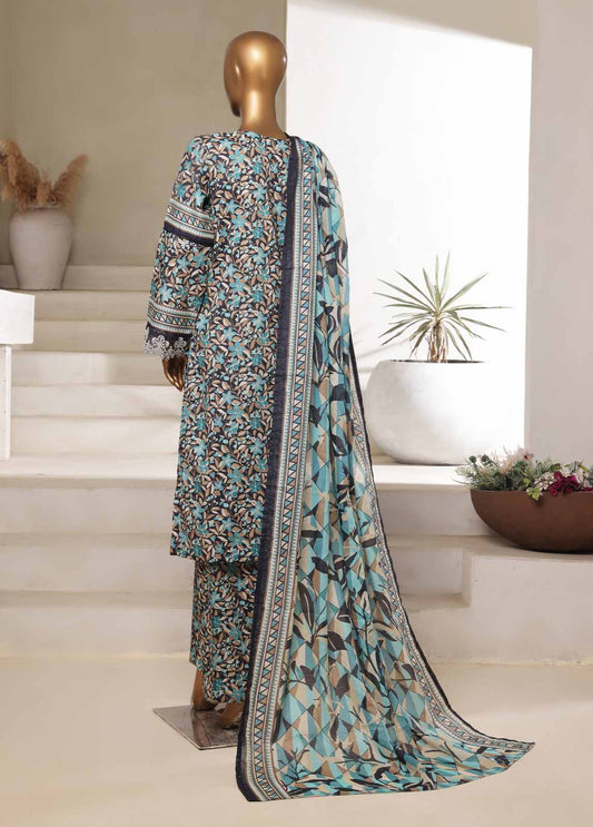 SM-087-EMBC-3 Piece Chikankari Stitched Suit