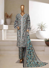 SM-087-EMBC-3 Piece Chikankari Stitched Suit