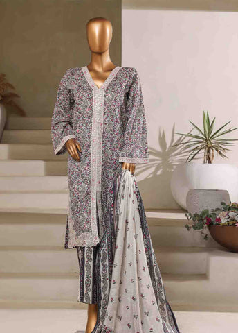 Bin Saeed Fabric - SM-088-EMB- 3 Piece Embroidered Stitched Suit