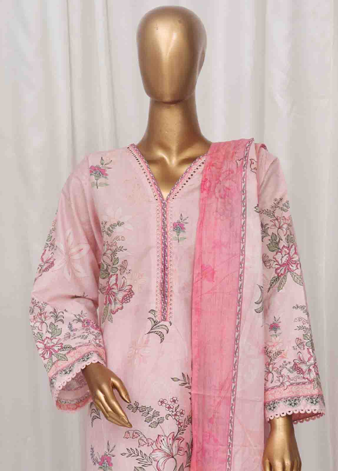 Bin Saeed Fabric - SM-09- 3 Piece Printed Stitched Suit