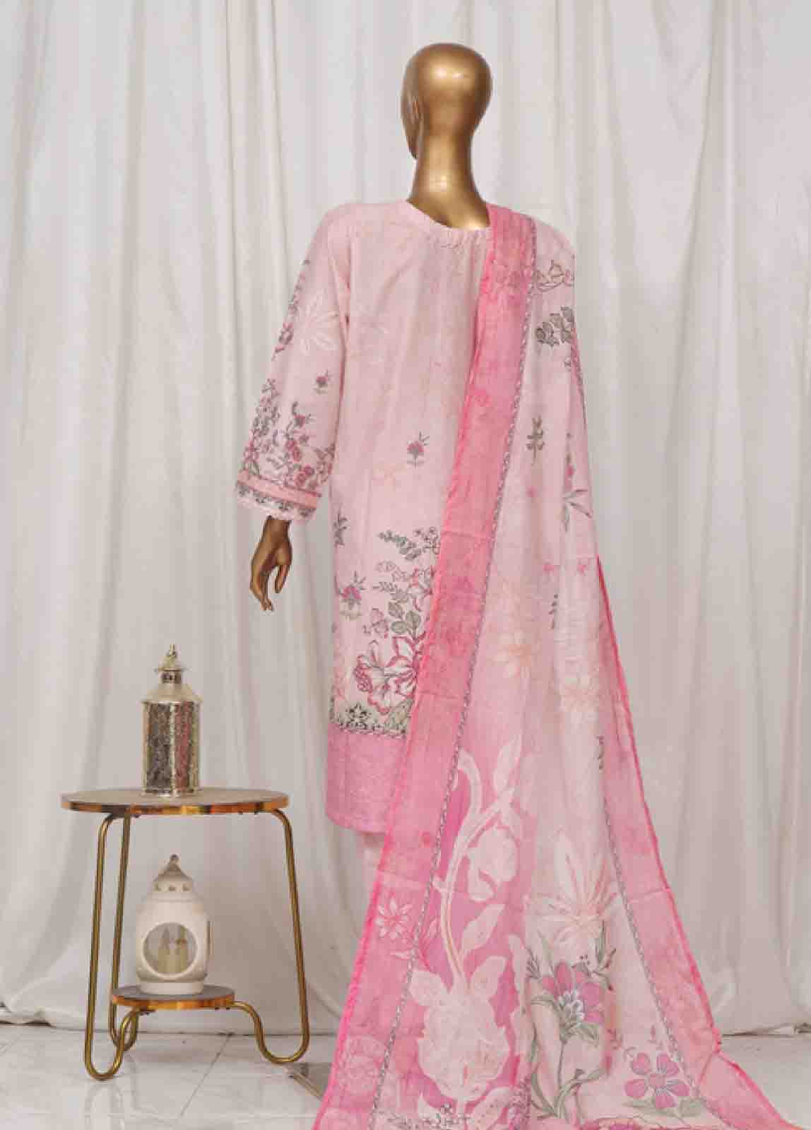 Bin Saeed Fabric - SM-09- 3 Piece Printed Stitched Suit