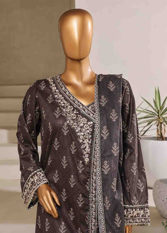 SM-091-EMB- 3 Piece Embroidered Stitched Suit
