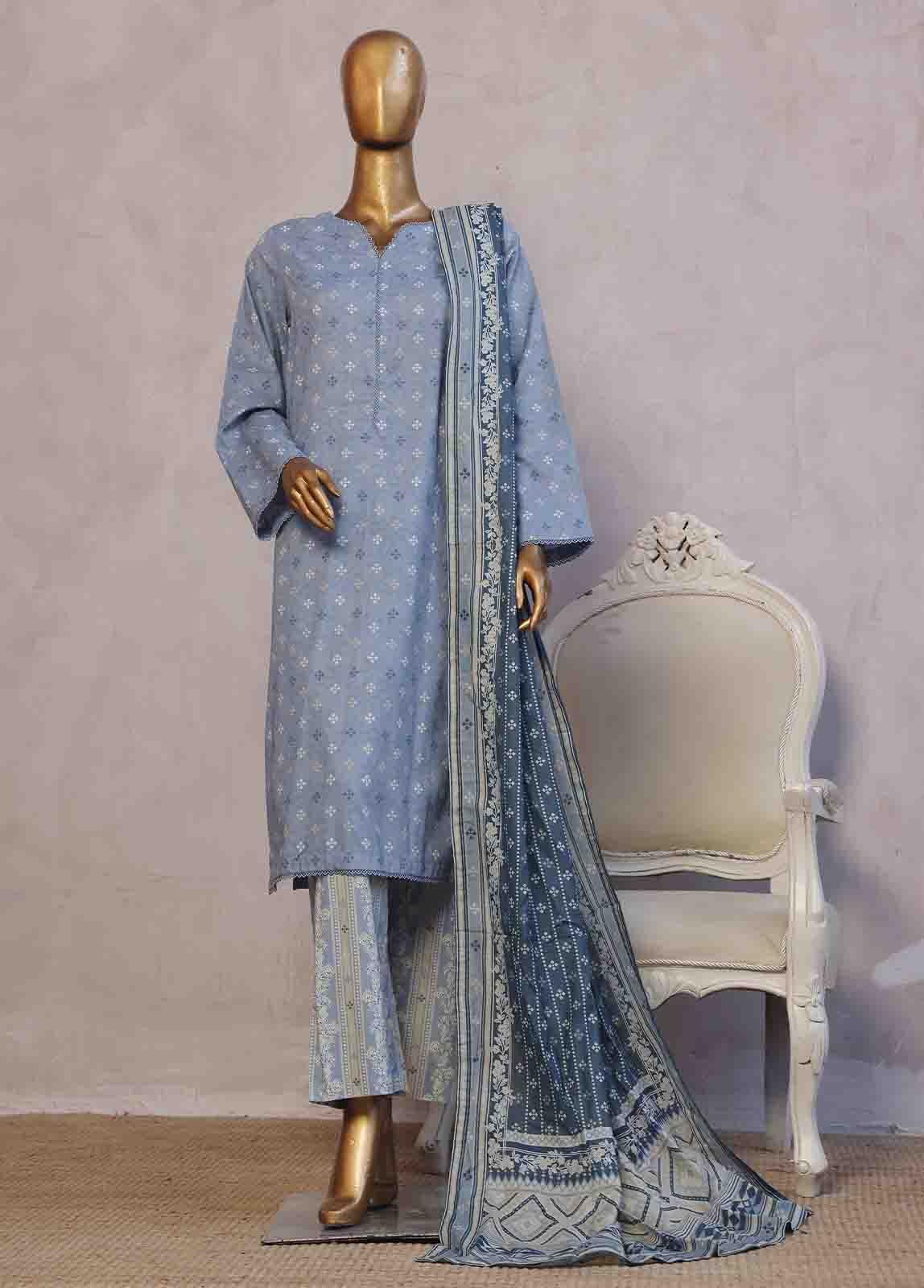Bin Saeed Fabric - SM-094- 3 Piece Printed Stitched Suit