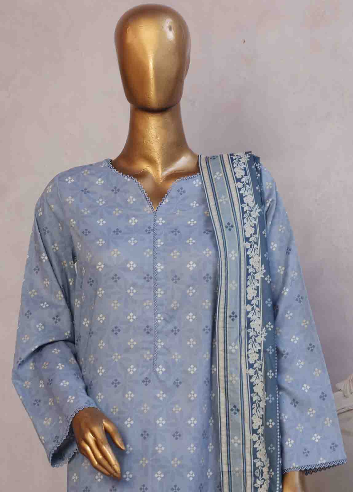 Bin Saeed Fabric - SM-094- 3 Piece Printed Stitched Suit