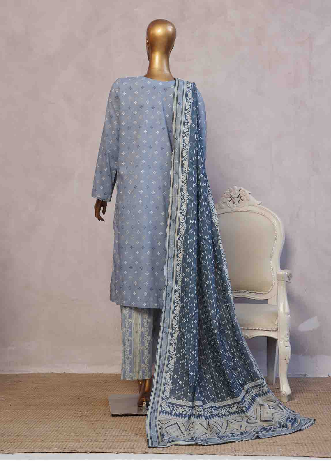 Bin Saeed Fabric - SM-094- 3 Piece Printed Stitched Suit