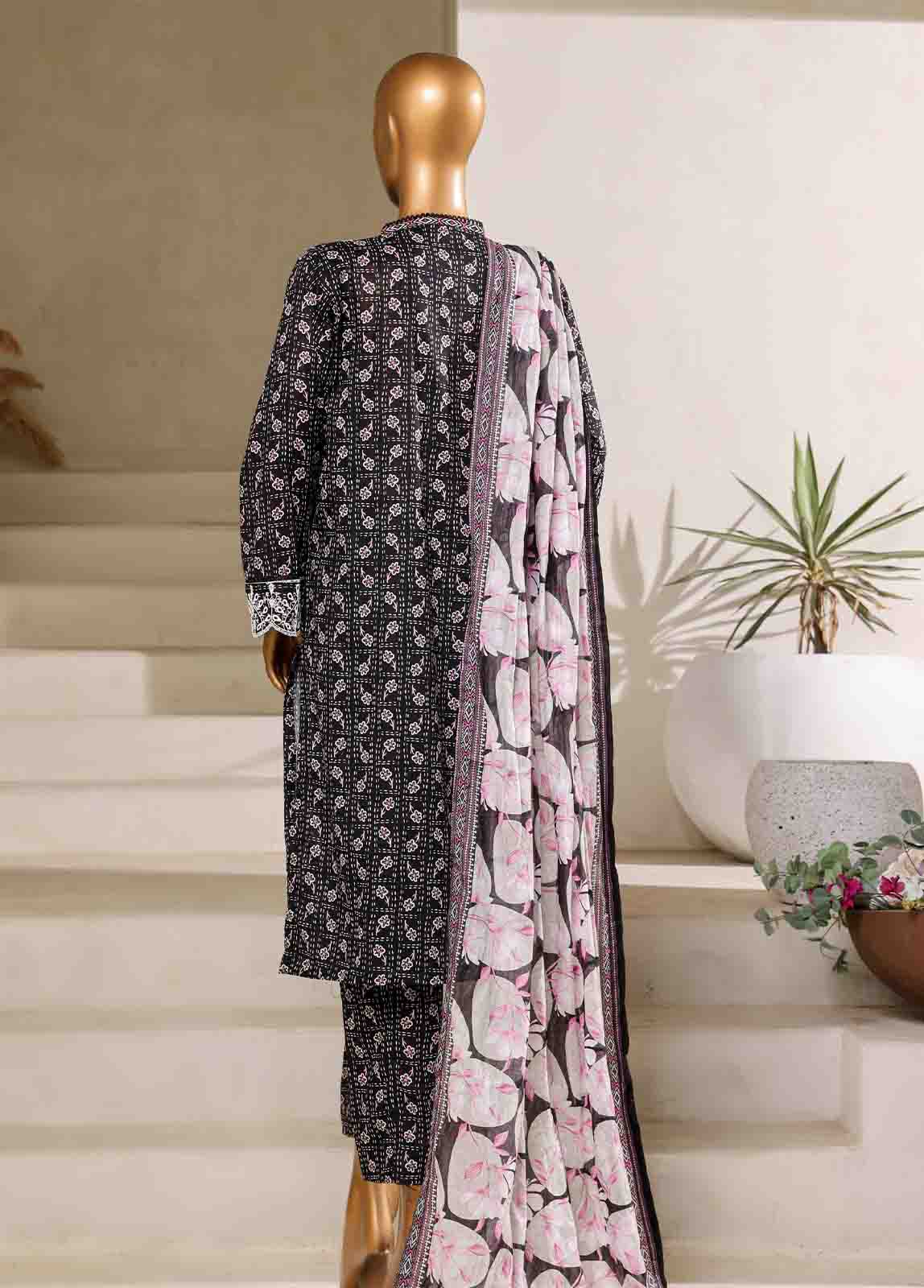 Bin Saeed Fabric - SM-095-EMB- 3 Piece Embroidered Stitched Suit